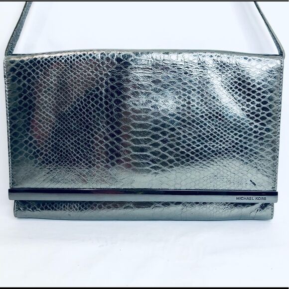 Michael Kors Tilda Python-Embossed Clutch Bag - Picture 3 of 15